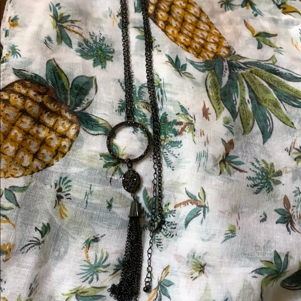 Black Long Tassel Necklace